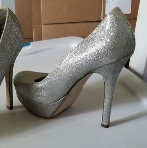 Dress up Silver Sparkle Platform heels